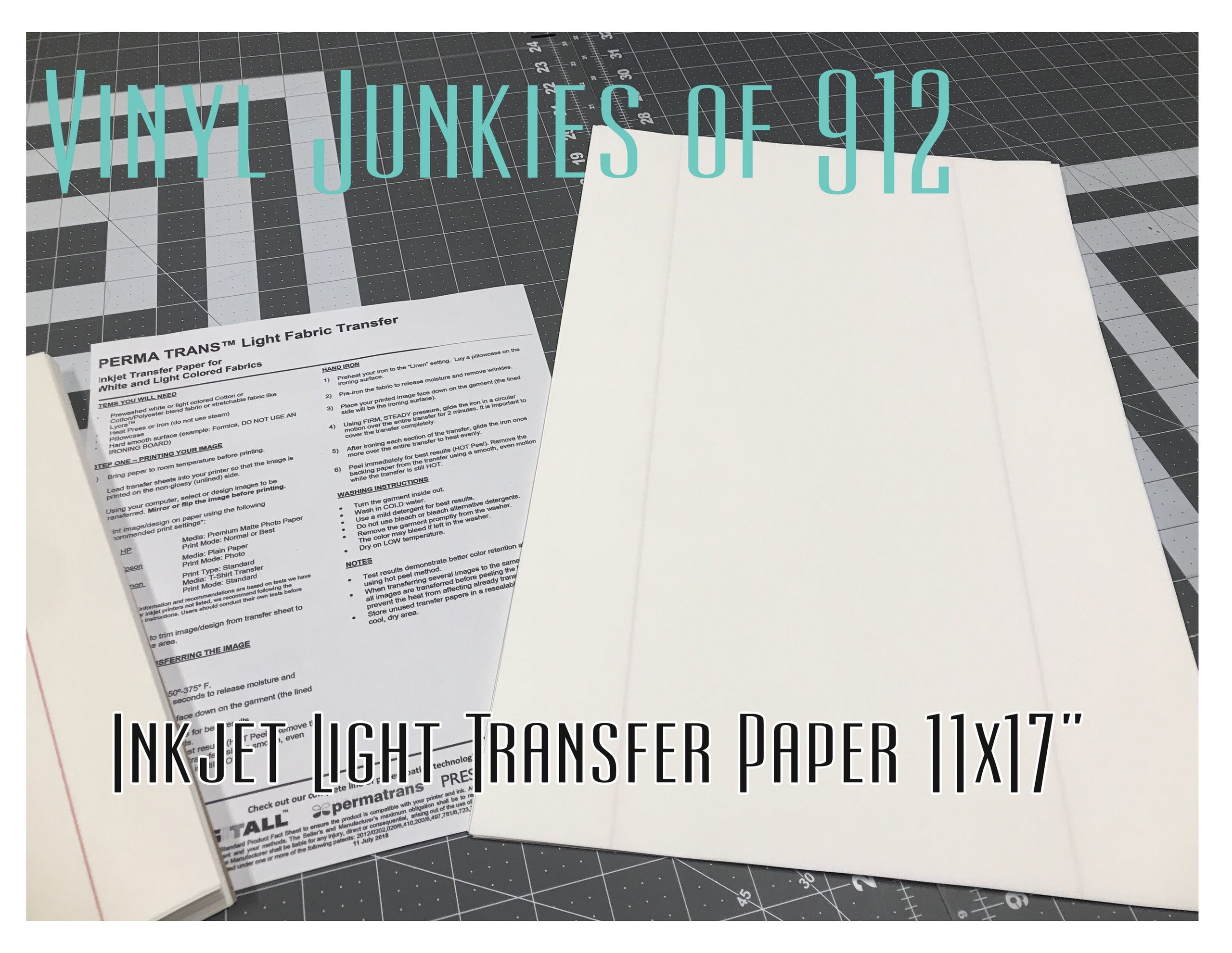 11 x 17 Iron-On Transfers for White or Light Colored Fabric