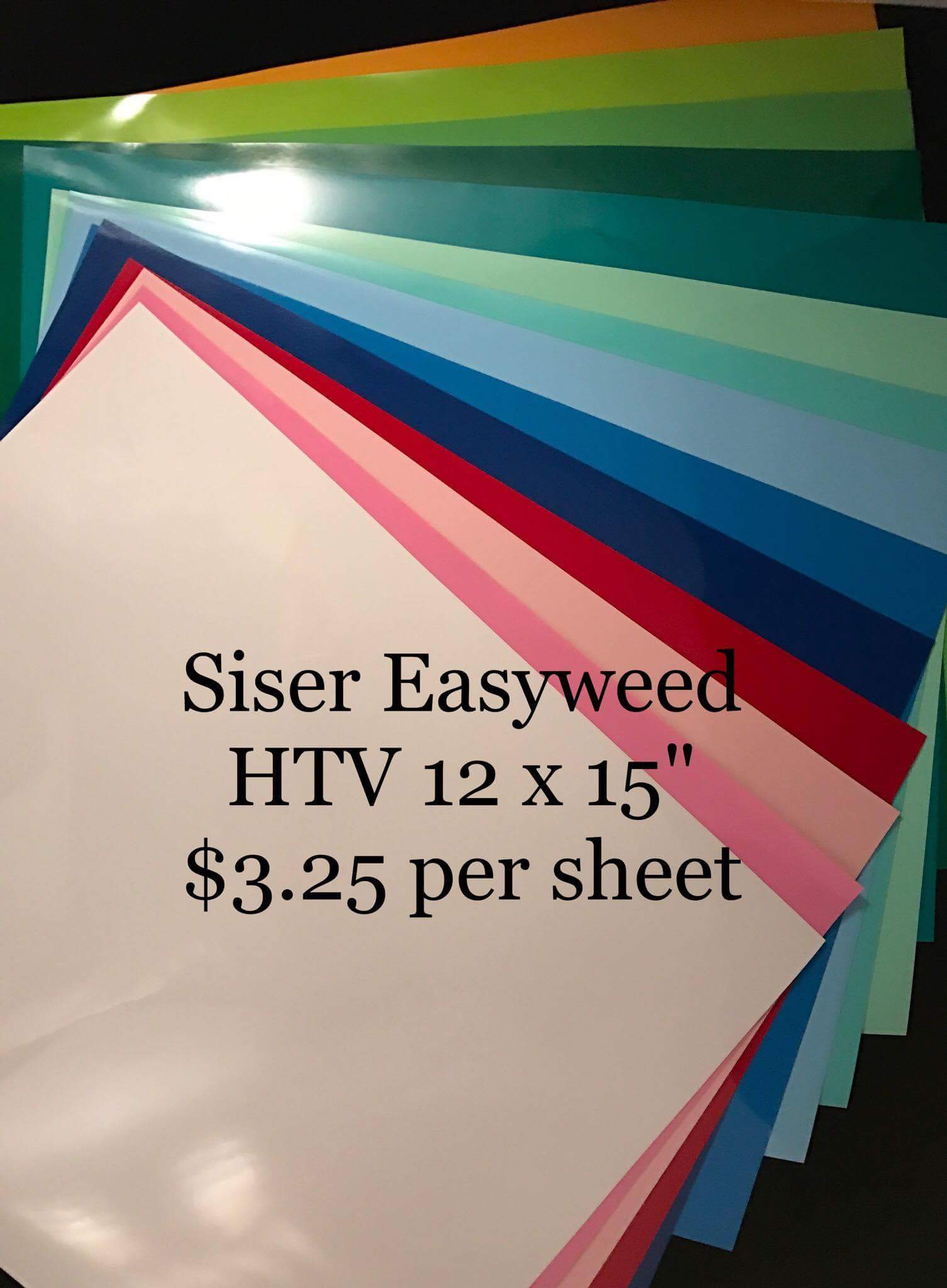 Siser Easyweed HTV heat transfer vinyl 12x15 inch sheets